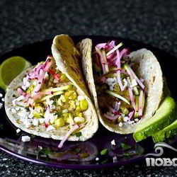 Рецепт Такоса с кукурузой, редисом и цуккини