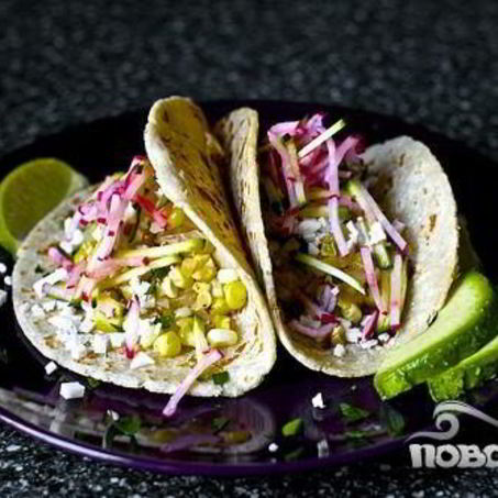 Рецепт Такоса с кукурузой, редисом и цуккини
