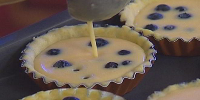 Рецепт лимонных тарталеток с голубикой