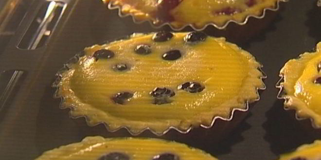 Рецепт лимонных тарталеток с голубикой