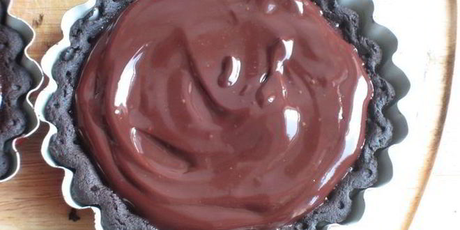 Рецепт шоколадных тарталеток с клубникой