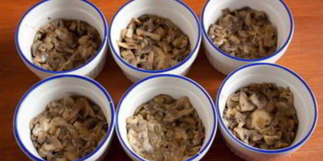 Рецепт тарталеток-перевертышей с шампиньонами