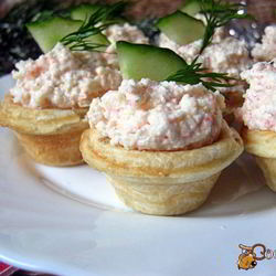 Рецепт Тарталеток с крабовым паштетом