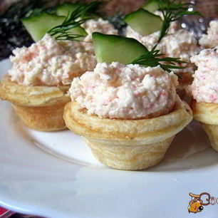 Рецепт Тарталеток с крабовым паштетом