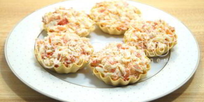 Рецепт тарталеток с крабовым салатом