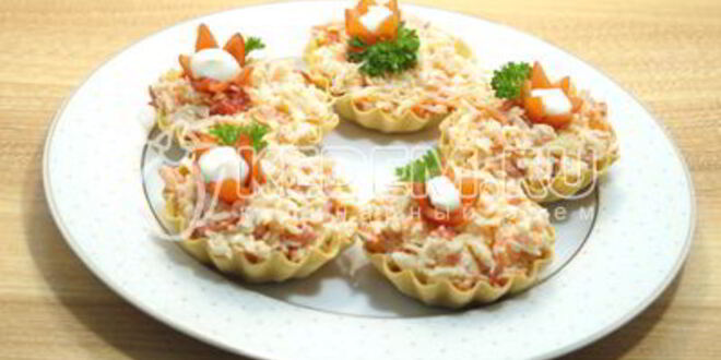 Рецепт тарталеток с крабовым салатом