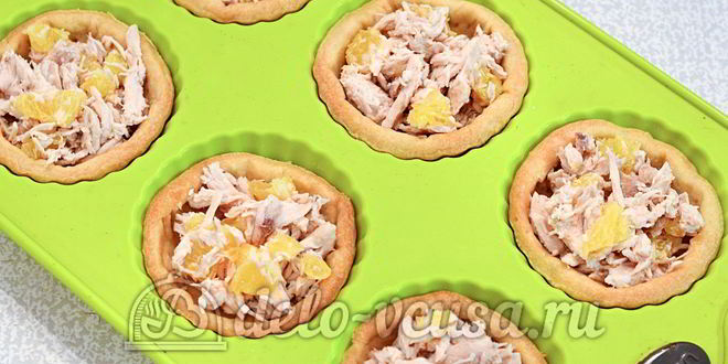 Рецепт тарталеток с курицей и апельсином