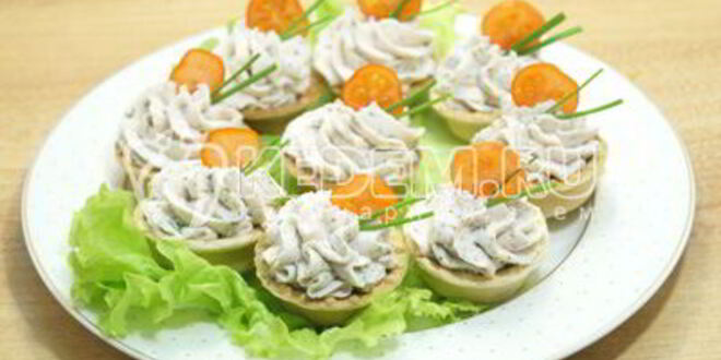 Рецепт тарталеток с паштетом из крабового мяса