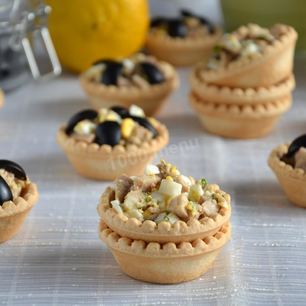 Рецепт Тарталеток с печенью трески и яйцом