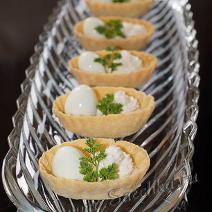Рецепт Тарталеток с перепелиными яйцами