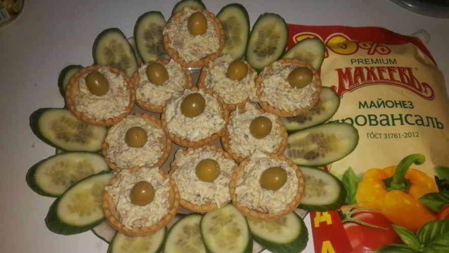 Рецепт тарталеток с рыбным салатом