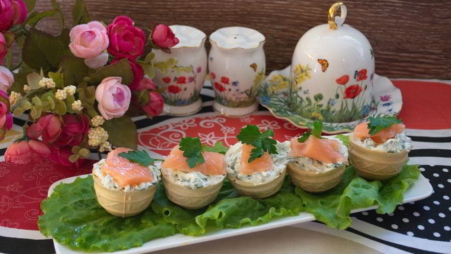 Рецепт тарталеток с творожным сыром и семгой