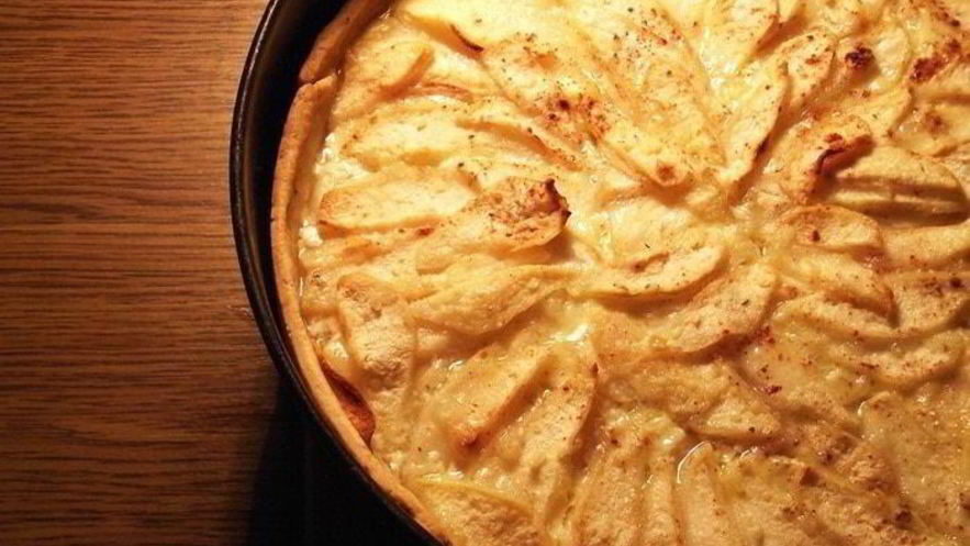 Рецепт грушевого тарта с мятной заливкой