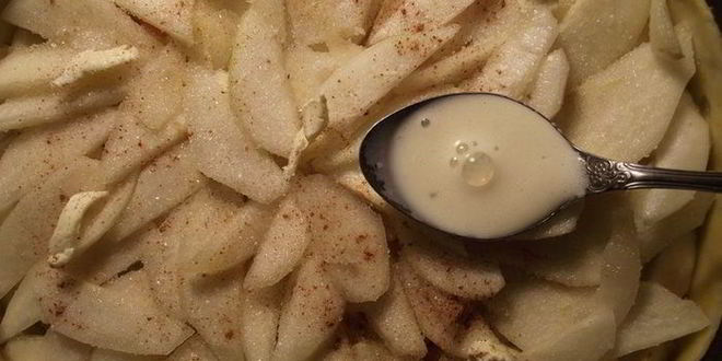 Рецепт грушевого тарта с мятной заливкой