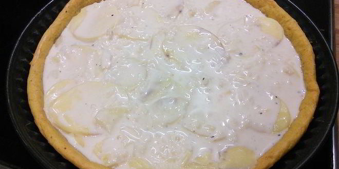 Рецепт картофельного тарта на тыквенном тесте