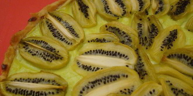 Рецепт кремового тарта с киви