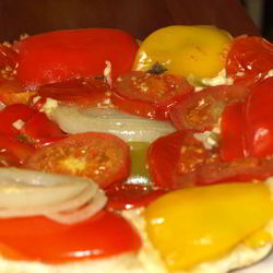 Рецепт Овощного тарта с помидорами, болгарским перцем, луком