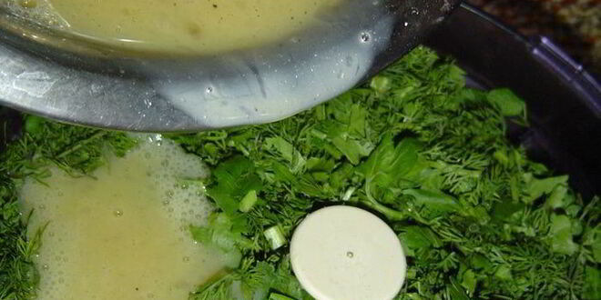 Рецепт сырно-творожного тарт с весенней зеленью