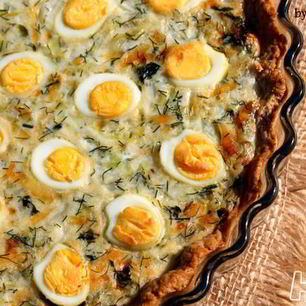 Рецепт Тарта с капустой и перепелиными яйцами