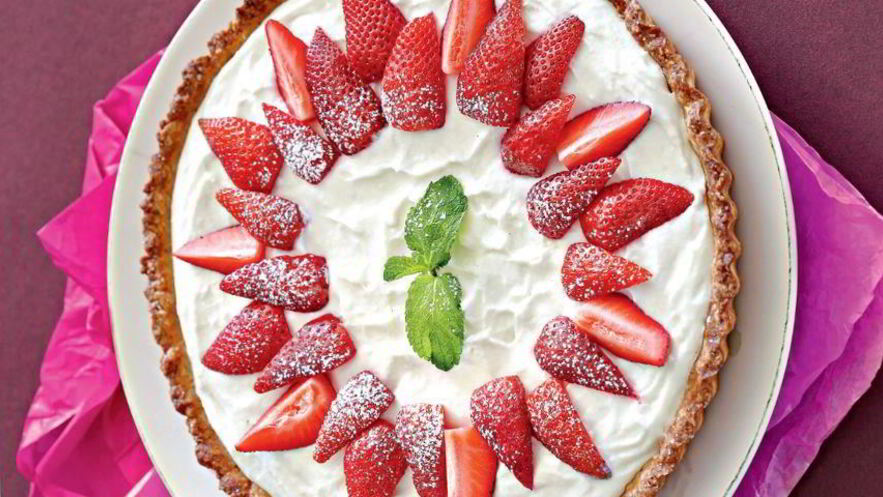 Рецепт тарта с клубникой и творожно-йогуртовой начинкой