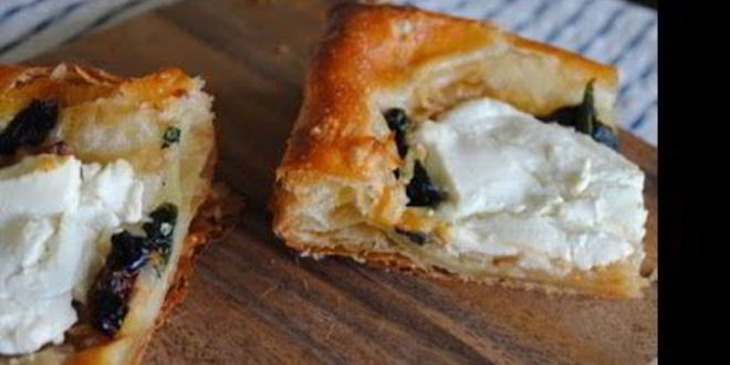 Рецепт тарта с козьим сыром и шпинатом