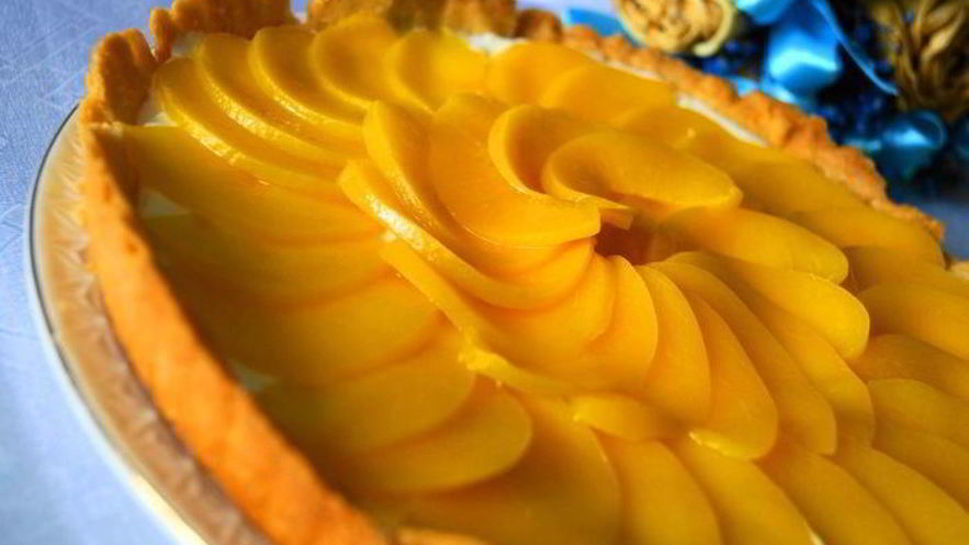 Рецепт тарта с маскарпоне и персиками