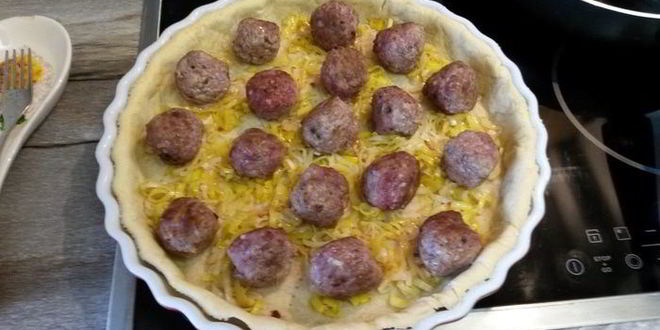 Рецепт тарта с мясными фрикадельками