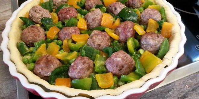 Рецепт тарта с мясными фрикадельками