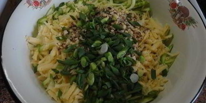 Рецепт тарта с цукини, рисом и орехами