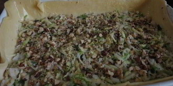 Рецепт тарта с цукини, рисом и орехами