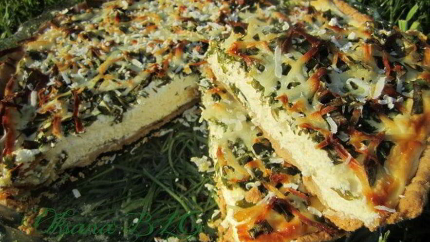 Рецепт тарта творожного с зеленью