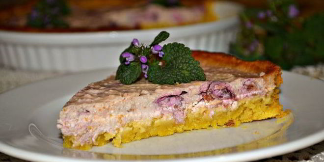 Рецепт творожно-вишневого тарт