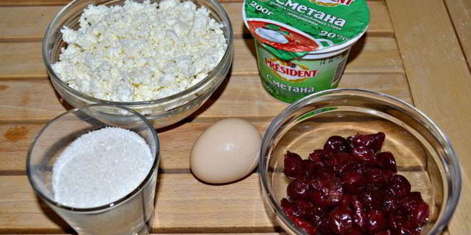 Рецепт творожно-вишневого тарт