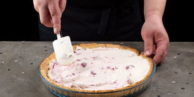 Рецепт творожного тарта с малиной