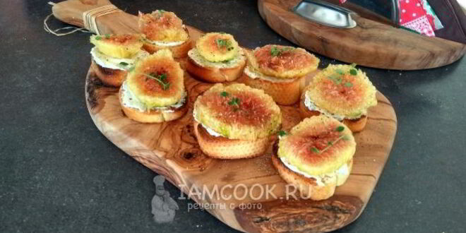 Рецепт тостов со сливочным сыром и свежим инжиром