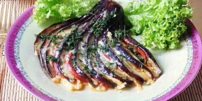 Рецепт веера из баклажанов