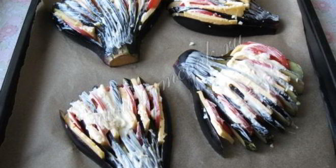 Рецепт веера из баклажанов