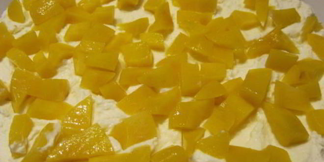 Рецепт торта яичница с персиками