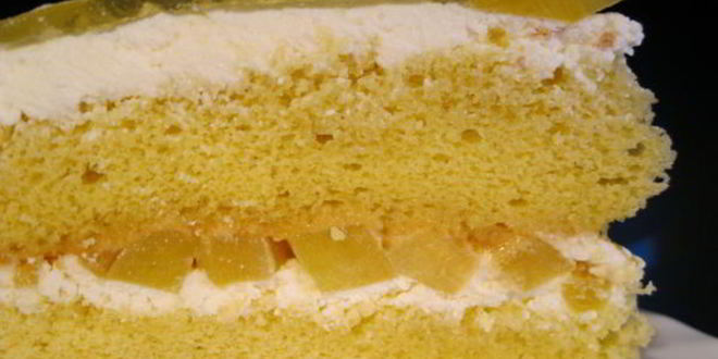 Рецепт торта яичница с персиками