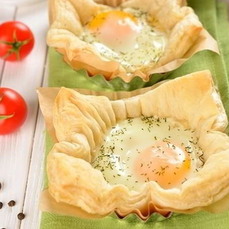 Рецепт Яичницы на слоеном тесте