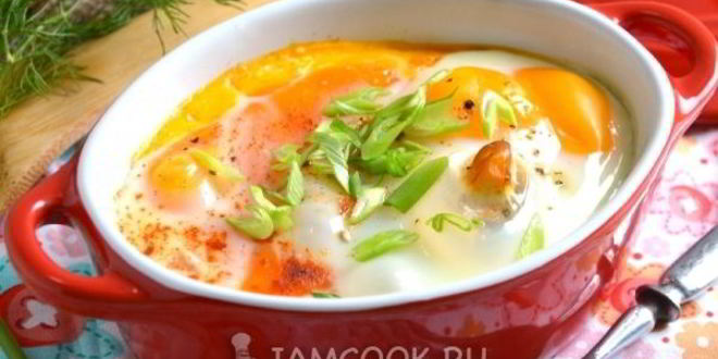 Рецепт яичницы с картофелем и беконом в духовке