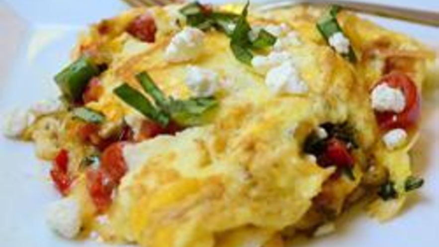 Рецепт яичницы с помидорами и сладким перцем