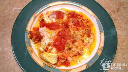 Рецепт Яичницы с помидорами