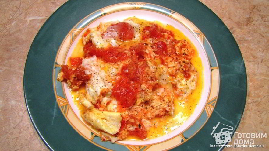 Рецепт яичницы с помидорами