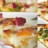 Рецепт Яичницы в батоне с ветчиной