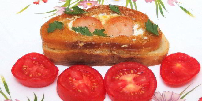 Рецепт яичницы в хлебе