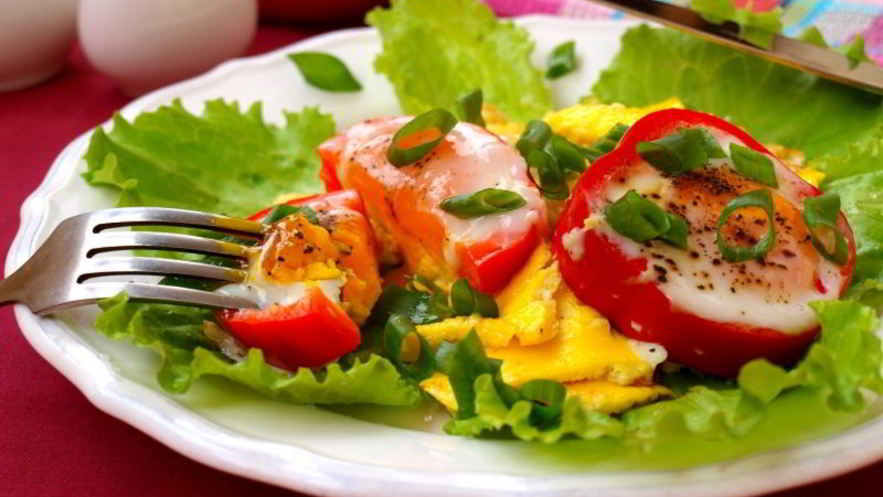 Рецепт яичницы в перце