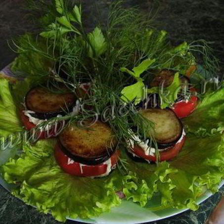 Рецепт Закуски из баклажанов, помидоров и сыра