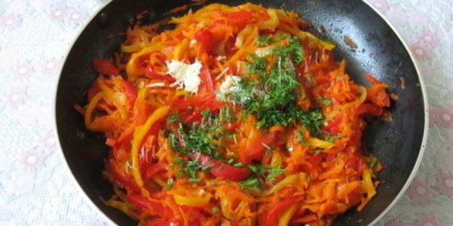 Рецепт закуски из болгарского перца и моркови