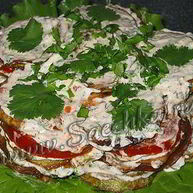 Рецепт Закуски из кабачков с помидорами под чесночным соусом